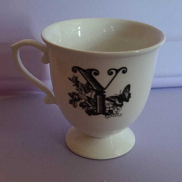 Anthropologie Y Monogram Initial Footed Mug - Picture 2 of 7